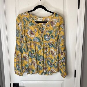 Haute Hippie Yellow Floral Blouse